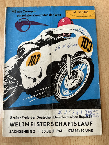 Sachsenring rennheft 1961 - rennheft,