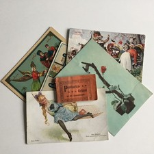 ANTIK MINIATUR „Postkartengrüsse in der Westentasche“ Verlag Max Fischer Dresden