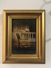 Antike Reproduktion wertvoll auf Holz Venedig 1902 