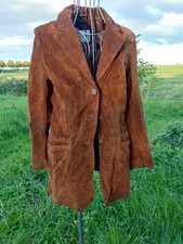 Schöne Braune Wildederjacke ideal für den Herbst Brustweite 45 Cm Länge 77 cm