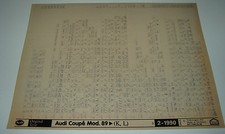 Microfich Ersatzteilkatalog Audi Coupe Typ 89 B3 ab Baujahr 1989 Februar 1990!