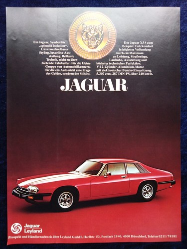 Jaguar xjs originale werbung - jaguar,