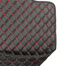 LKW Fußmatten Für MAN TGX 2017-2020 Schwarz mit Rote Nähten mit 2 Schubladen