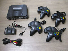 Nintendo 64 N64 Konsole komplett mit 4x Controller Schwarz