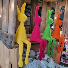 4 x Flock Hase Figur