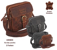 + Herren Damen Tasche Minibag Umhängetasche Crossbag ECHTES RINDLEDER!