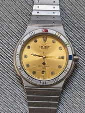 Vintage Citizen GN-4W-S Quarzuhr 3810-451210K Gelbes Dial 100M Japan