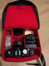 Revue SD1 Spiegelreflexkamera Set mit  3 Objektiv, Zubehör & Kameratasche, Top