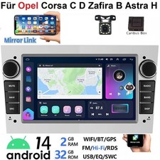 Für Opel Corsa C/D Zafira B Astra G H Android 14 Autoradio NAVI mit Kamera 7zoll