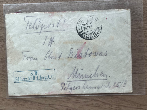 Postal cover 1916 wwi - postal,