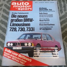 AMS 11/1977 BMW 728 730 733i E