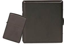 Zippo Set schwarz mit Zigarettenetui