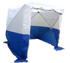 Baustellenzelt, weiß/ blau, Pop Up Zelt