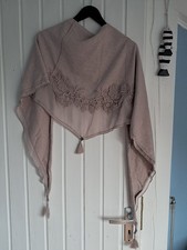 tredy Tuch Schal rosenholz Häkel Spitze Chiffon weiche Qualität Winter