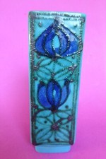 Vintage Strehla Fat Lava  Keramik Vase Teal Blau DDR Mid Century Modernist