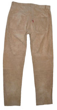 - ENJOY - Herren- Lederjeans / Velours- Lederhose in beige W33 / L34-35  ca. 48