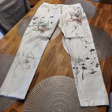 TREDY DAMEN HOSE WEIß PRINT