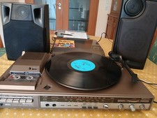 Vintage Plattenspieler Kassettenrecorder Radio SHARP  SG-290HB  + 2 Lautsprecher