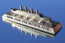 WHITE STAR LINE RMS OLYMPIC THOMAS WARD BRIEFBESCHWERER AUS IHRER BRONZE 1935