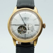 ZEPPELIN FLATLINE AUTOMATIK HERREN UHR WIE NEU 7364 RAR 39MM OPEN HEART N007