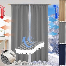Thermovorhang Verdunkelungsvorhang Winter Dick Gardinen Blickdicht m/Kräuselband