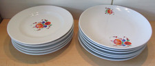12 SEP Porzellan Teller DDR - 17,2 und 19 cm - buntes Blumendekor