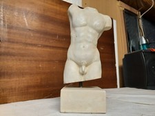 BÜSTE MÄNNLICHER OBERKÖRPER TORSO weiß12x9x27cm EROTIK MANN DEKO FIGUR/ SKULPTUR
