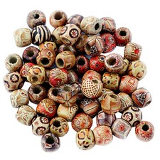 100 Stück große Loch Holzperlen für Makramee Schmuck Charms Crafts Making