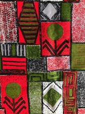 60er 70er Stoffbahn Mid Century Textilien Fabric Gardinen Vintage Vorhang