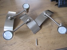 3x LED Wandstrahler  Decken Leuchte TCM Edelstahl verstellbar 1x 35 W Gelenkarm