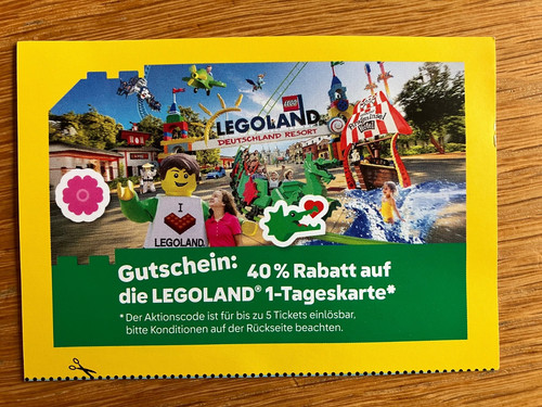 Legoland tageskarte für - 40%,