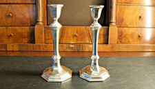 Paar 925er Sterling Silber Kerzenleuchter - oktagoner Stand - 405 Gr.!