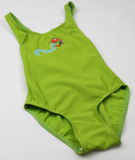 Fashy Mädchen Badeanzug in grün, mittelhoher Beinausschnitt, Gr. 140, Neu 