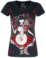 Cupcake Cult T-Shirt Damen Wonderland T-Shirt schwarz/weiß/rot