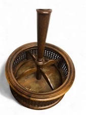 Antiker Flaschenständer für 4 Fl. Nussbaum Chippendale 50er mit Wiener Geflecht