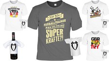 Fussballtrainer Shirt Geschenk  - Trainer Fußball Partyset T-Shirt + Minishirt 
