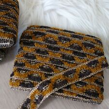 Webborte Lurex Borte braun / gold 60er / 70er - Meterware 100 cm x 3,5 cm TOP