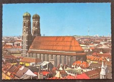 alte Postkarte München "Frauenkirche mit Olympiaturm" Sst. Turmbesteigung