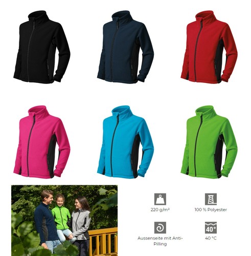 Kontrast fleece jacke - jacke, kinder