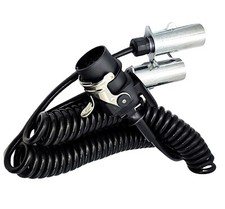 LKW Elektrowendel 15-polig auf 2 x Alu 7 Polig Adapter 15 pol Spiralkabel 24V