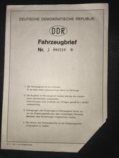 Trabant Kombi DDR Kfz Brief