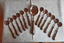13-teiliges Eis-Besteck für 12 Personen  Vintage 800er Silberpunze