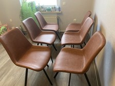 Esszimmerstühle HYGUM Schwenkbar cognac Kunstleder 6 Stück