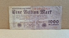 Eine Billionen Mark Banknote