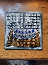 Auf hoher See d. Designs "Wikinger Schiff" Wandplatte Lisa Larson - Gustavsberg