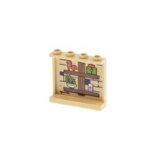 Lego panels 1x4x3 beige - 1x,