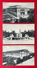 3 x AK MÜNCHEN um 1910 Neue und alte Pinakothek, Wittelsbacher Brunnen ( 154901