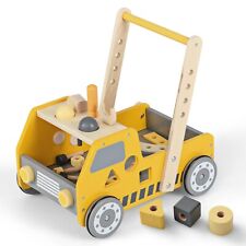 Lauflernwagen Holz Lauflernhilfe Baby Walker mit Werkbank ab 1 Jahr