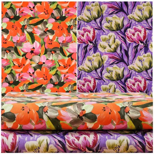 Viskose stoff flowers m x - ab,