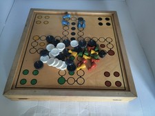 Spielesammlung DDR Holz Reisespiele Schach Mühle Dame Mensch Ärgere Dich nicht